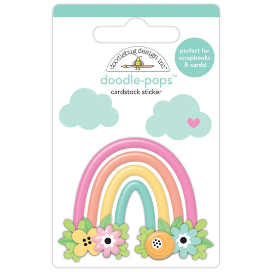 Doodlebug Doodle-Pops 3D Stickers Rainbow Garden, Butterfly Kisses