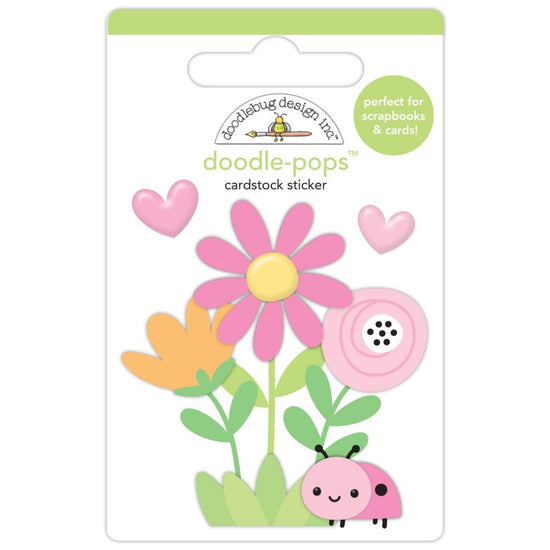 Doodlebug Doodle-Pops 3D Stickers Ladybug Garden, Butterfly Kisses