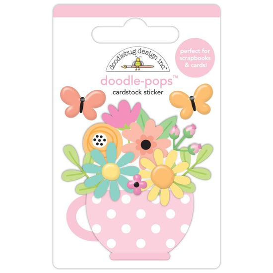 Doodlebug Doodle-Pops 3D Stickers Cup of Cheer, Butterfly Kisses