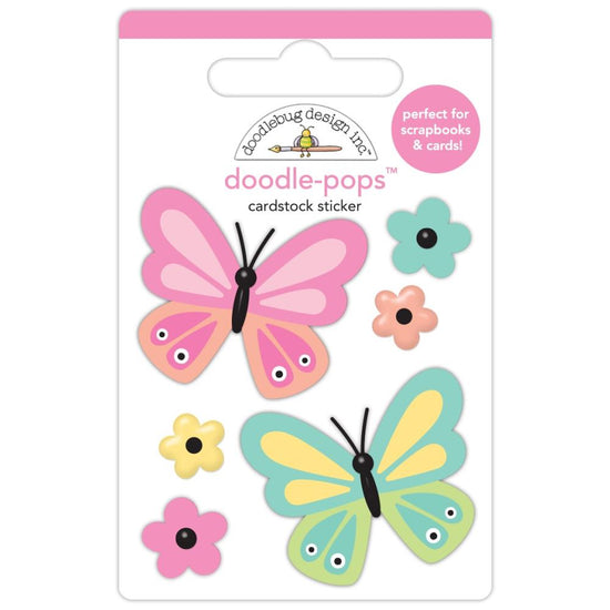 Doodlebug Doodle-Pops 3D Stickers Butterfly Kisses, Butterfly Kisses