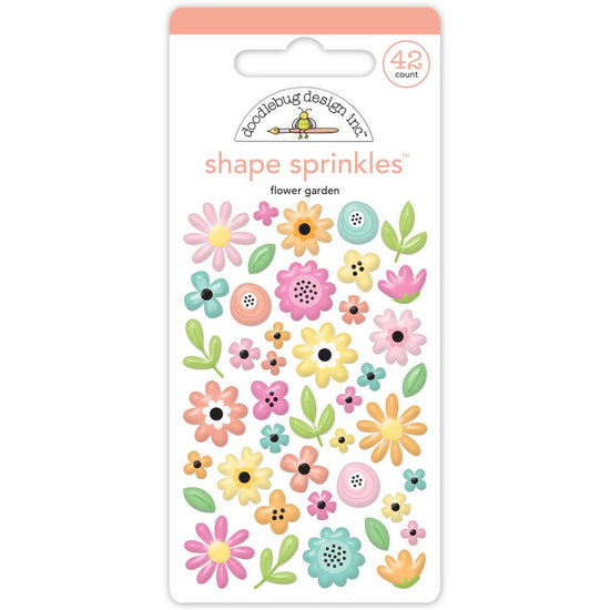 Doodlebug Sprinkles Adhesive Glossy Enamel Shapes Flower Garden, 42/Pkg Butterfly Kisses
