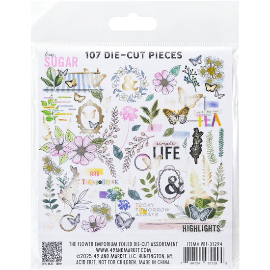 49 And Market Foiled Die-Cuts The Flower Emporium