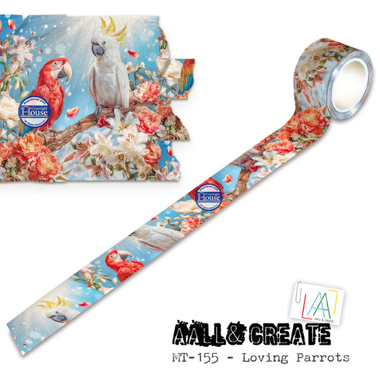 AALL and Create - Layer-It-Up Washi Tape 25mm x 10m - Loving Parrots
