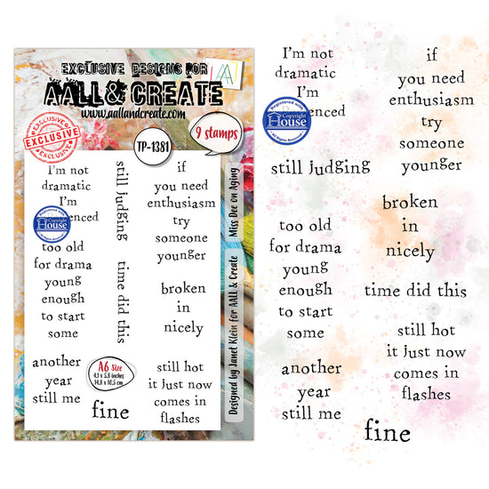 AALL and Create - A6 - Stamp Set - Miss Dee on Aging