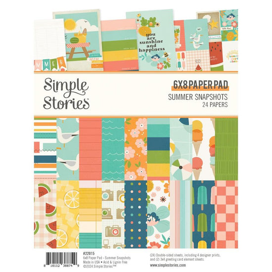Simple Stories Double-Sided Paper Pad 6"X8" 24/Pkg Summer Snapshots