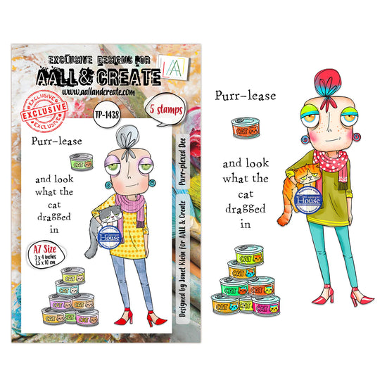 AALL and Create - A7 - Stamp Set - Purr-plexed Dee