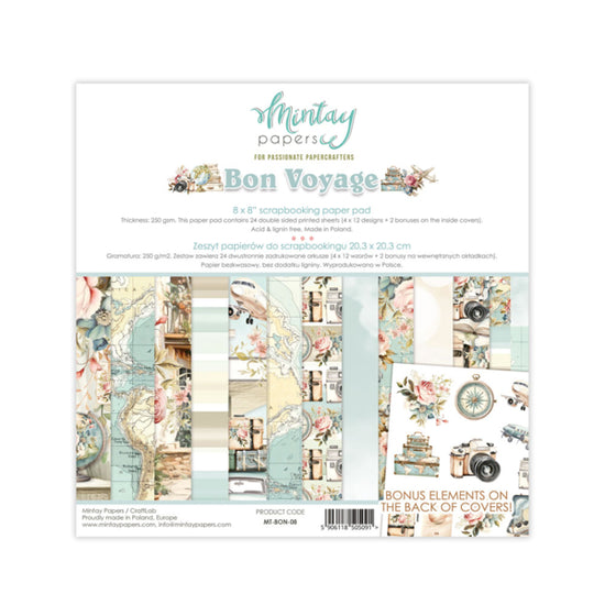 Mintay 8 X 8 PAPER SET - BON VOYAGE