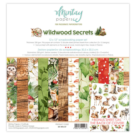 Mintay 12 X 12 PAPER SET - WILDWOOD SECRETS