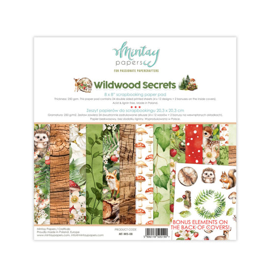 Mintay 8 X 8 PAPER SET - WILDWOOD SECRETS