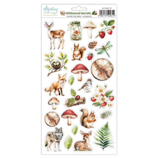 Mintay 6 X 12 PAPER STICKERS - WILDWOOD SECRETS - ELEMENTS