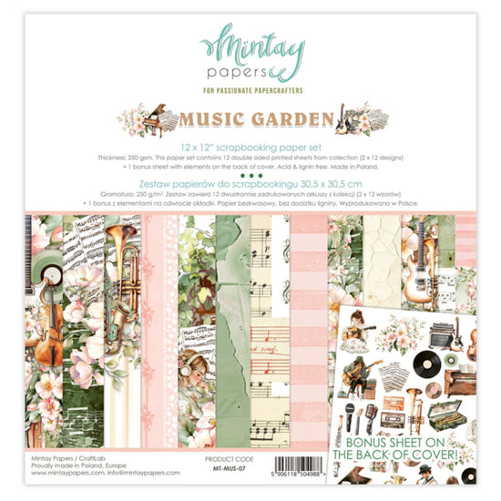 Mintay 12 X 12 PAPER SET - Music Garden