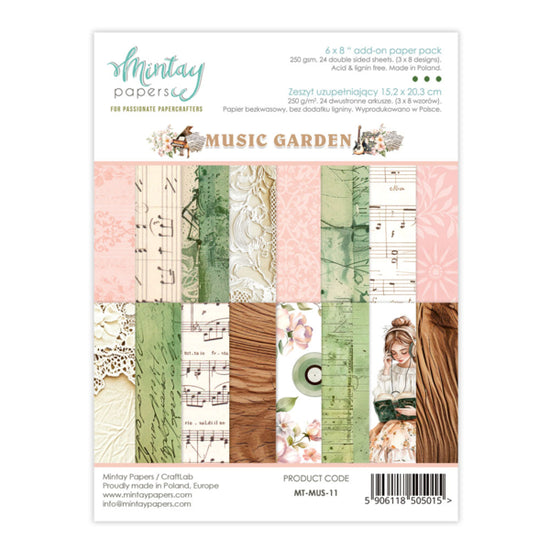 Mintay 6 X 8 ADD-ON PAPER PAD - Music Garden