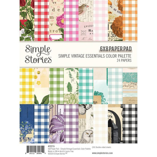 Simple Stories Double-Sided Paper Pad 6"X8" 24/Pkg Simple Vintage Essentials Color Palette