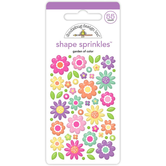 Doodlebug Sprinkles Adhesive Enamel Shapes Garden of Color Color Me Crafty