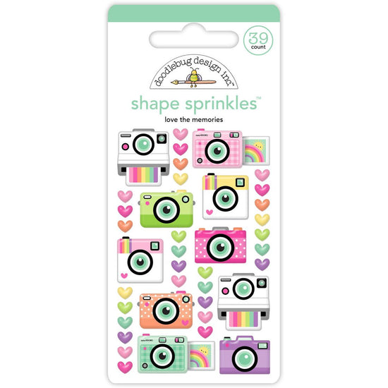 Doodlebug Sprinkles Adhesive Enamel Shapes Love the Memories Color Me Crafty