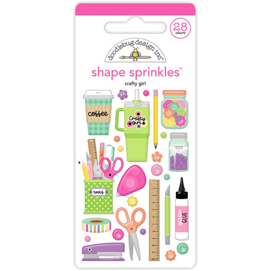 Doodlebug Sprinkles Adhesive Enamel Shapes Crafty Girl Color Me Happy