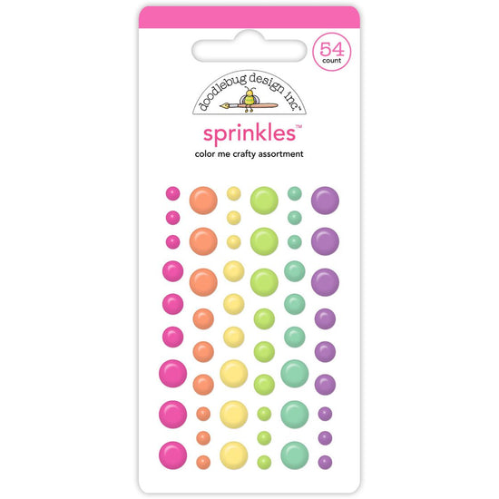 Doodlebug Sprinkles Adhesive Enamel Shapes Color Me Happy Assortment