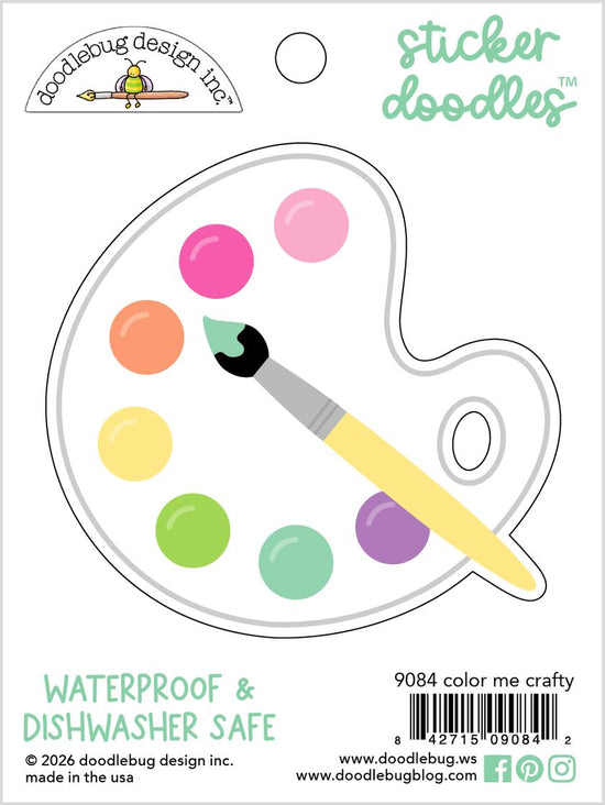 Doodlebug Water Bottle Sticker Doodles Color Me Crafty