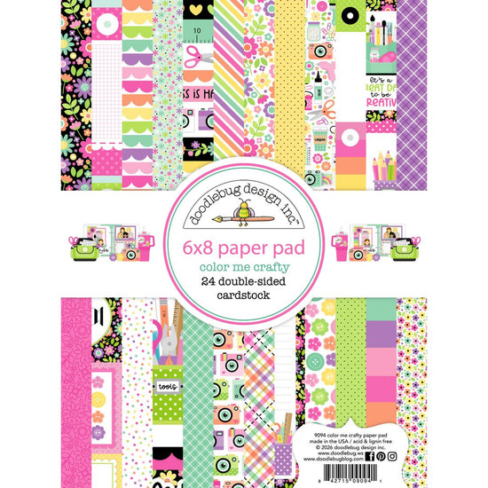 Doodlebug Double-Sided Paper Pad 6"X8" Color Me Crafty