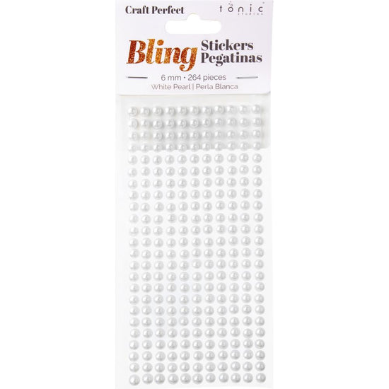 Craft Perfect Pearl Sticker Sheet 6MM White
