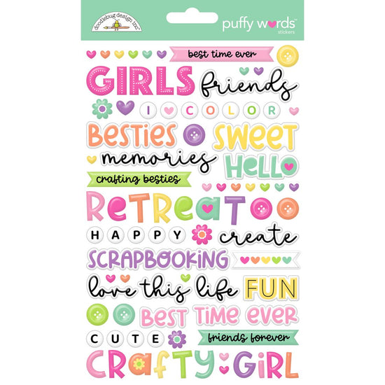 Doodlebug Puffy Stickers Words Color Me Crafty