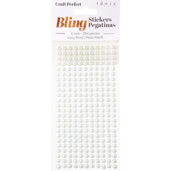 Craft Perfect Pearl Sticker Sheet 6MM Ivory
