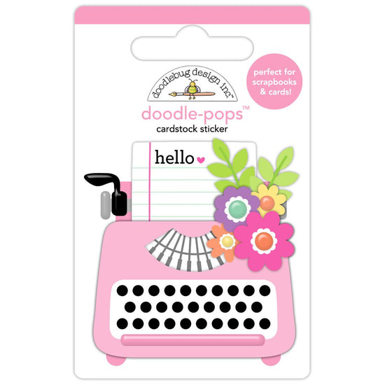 Doodlebug Color Me Crafty Doodle-Pops 3D Stickers Just a Note