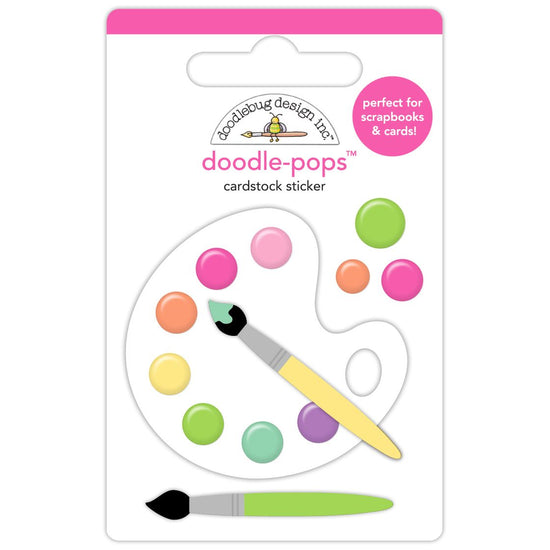 Doodlebug Color Me Crafty Doodle-Pops 3D Stickers Color Me Happy
