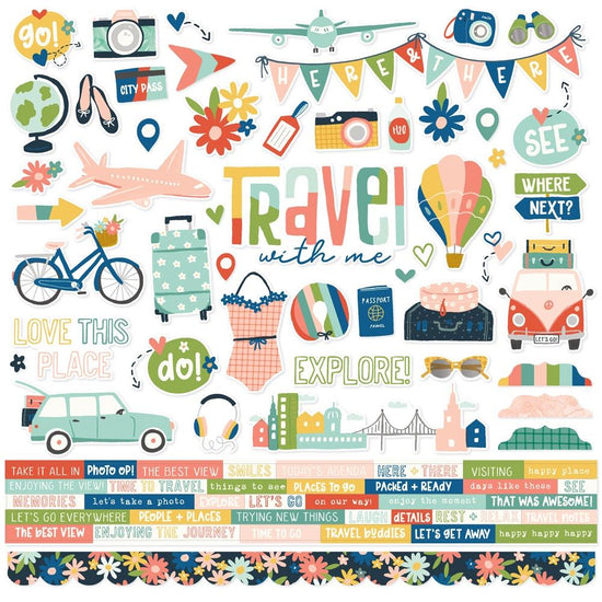Pack Your Bags Cardstock Stickers 12"X12"