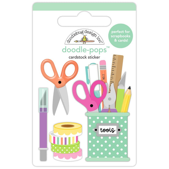 Doodlebug Color Me Crafty Doodle-Pops 3D Stickers Tools of the Trade