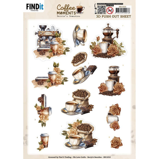 Find It Trading Berries Beauties 3D Punchout Sheet Coffee Machine, Coffee Moments