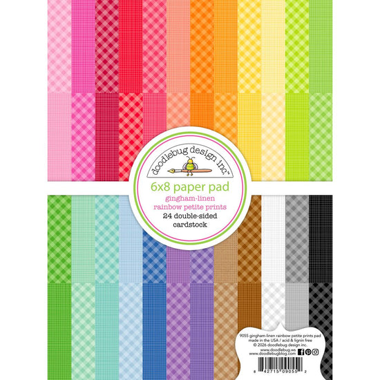 Doodlebug Double-Sided Paper Pad 6"X8" Gingham Linen