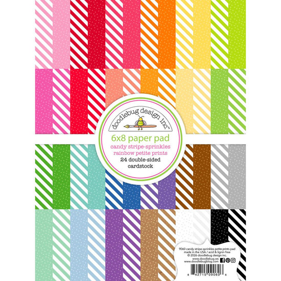 Doodlebug Double-Sided Paper Pad 6"X8" Candy Stripes- Sprinkles