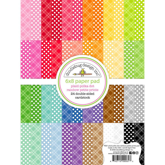 Doodlebug Double-Sided Paper Pad 6"X8" Plaid- Polka Dot