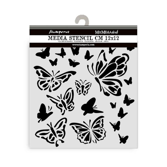 Stamperia Stencil 4.72"X 4.72" House Roses Papillon