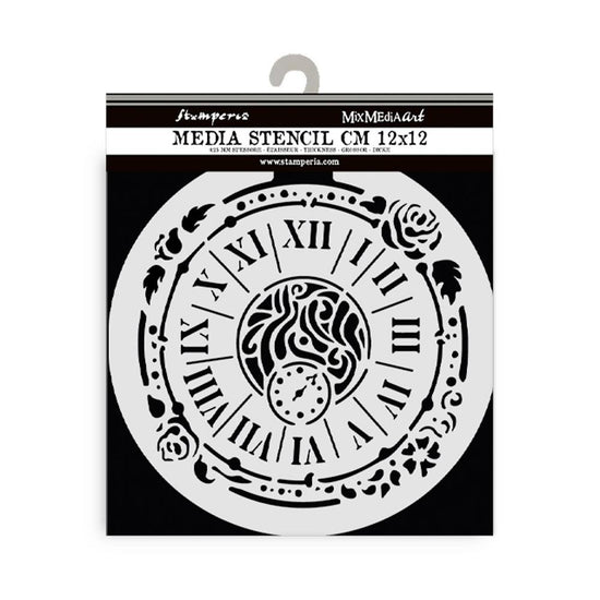 Stamperia Stencil 4.72"X 4.72" House Roses Clock