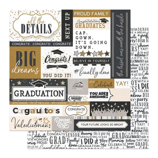 The Graduate Double-Sided Cardstock 12"X12" All the Details