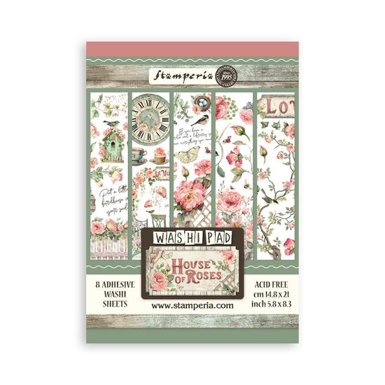 Stamperia A5 Washi Pad 8/Pkg House of Roses