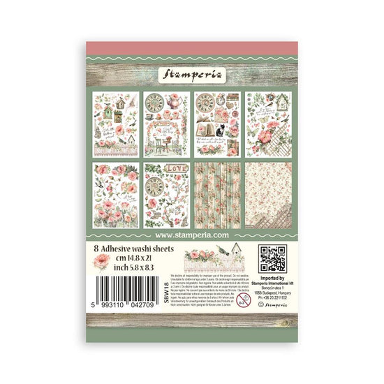 Stamperia A5 Washi Pad 8/Pkg House of Roses