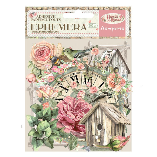 Stamperia Cardstock Adhesive Ephemera House of Roses