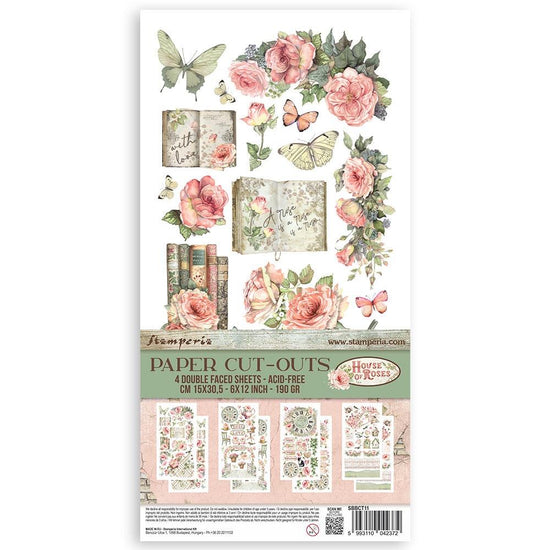 Stamperia Double-Sided Paper Cut-Outs 4/Pkg House of Roses