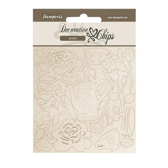 Stamperia Decorative Chips 5.5"X5.5" House of Roses