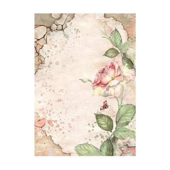 Stamperia Rice Paper Backgrounds A6 8/Pkg House of Roses Gazebo