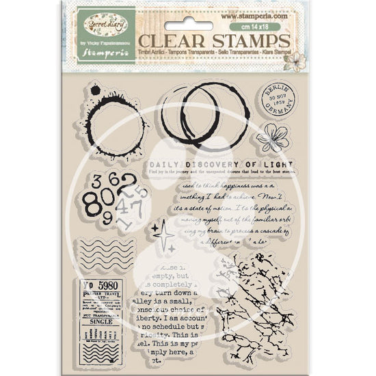 Stamperia Decorative Acrylic stamp design for Art and Craft cm 14x18 - Secret Diary