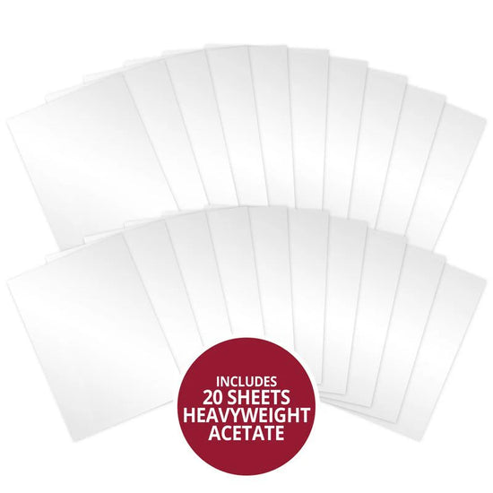 Hunkydory Heavyweight Clear Acetate - 220 Micron x 20 Sheets