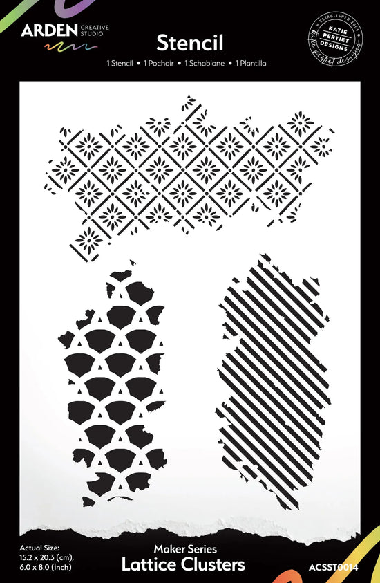Arden Creative Studio Maker Series Lattice Clusters 6in x 8in Stencil