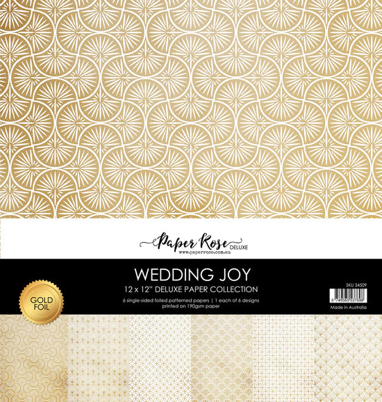 Paper Rose Wedding Joy Foil Gold 12x12 Paper Collection