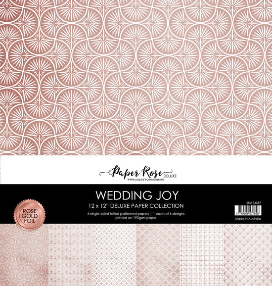 Paper Rose Wedding Joy Foil Rose Gold 12x12 Paper Collection