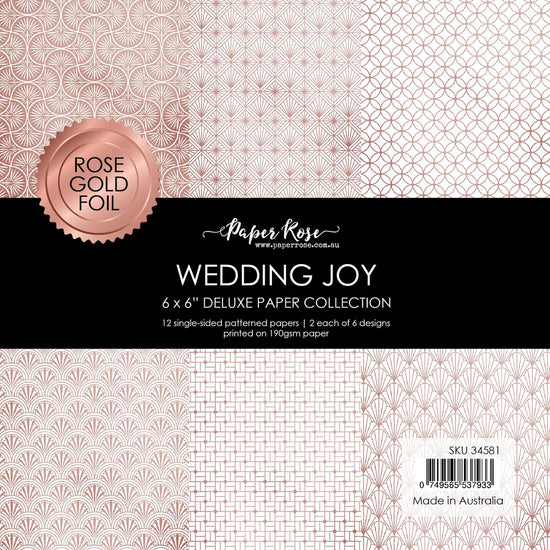 Paper Rose Wedding Joy Foil Rose Gold 6x6 Paper Collection