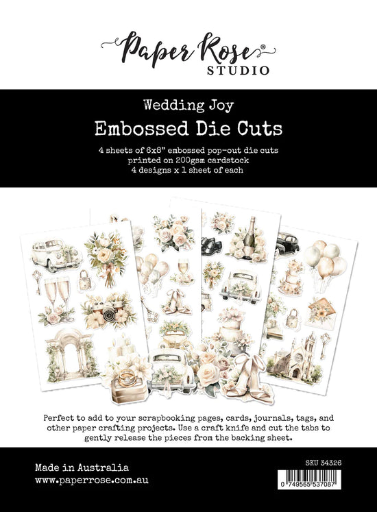 Paper Rose Wedding Joy Embossed Die Cuts